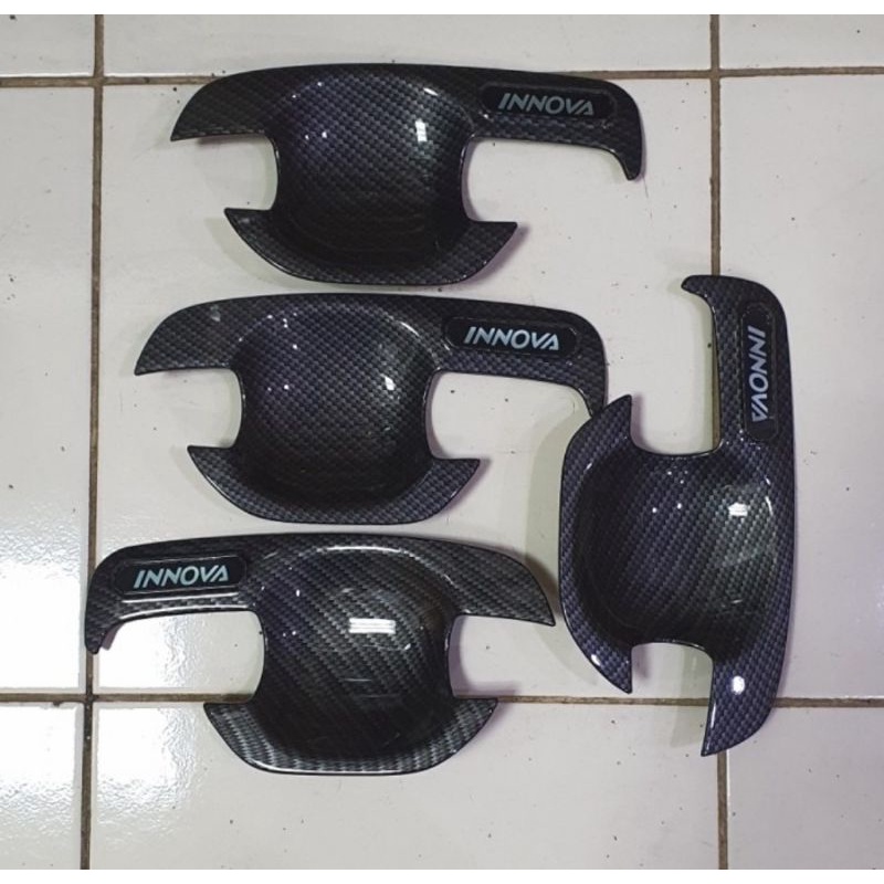 Outer mangkok pintu mobil toyota innova 2005-2015 outer handle karbon variasi eksterior mobil