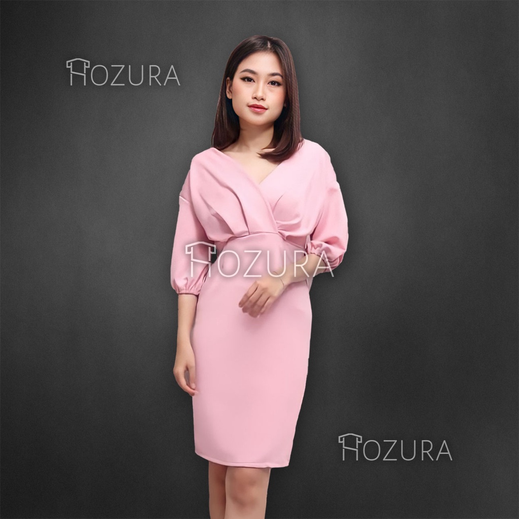 HOZURA - Dress Import Premium Elena - Dress Scuba - Dress Korea - Dress Import - EC 7897 - Dress Halterneck - Dress Bodycon Spaghetti Strap - fanny dress bodycone wedges premium - Atasan Wanita - Dress Midi Korean - Gaun Terbaru Murah COD Gratis Ongkir