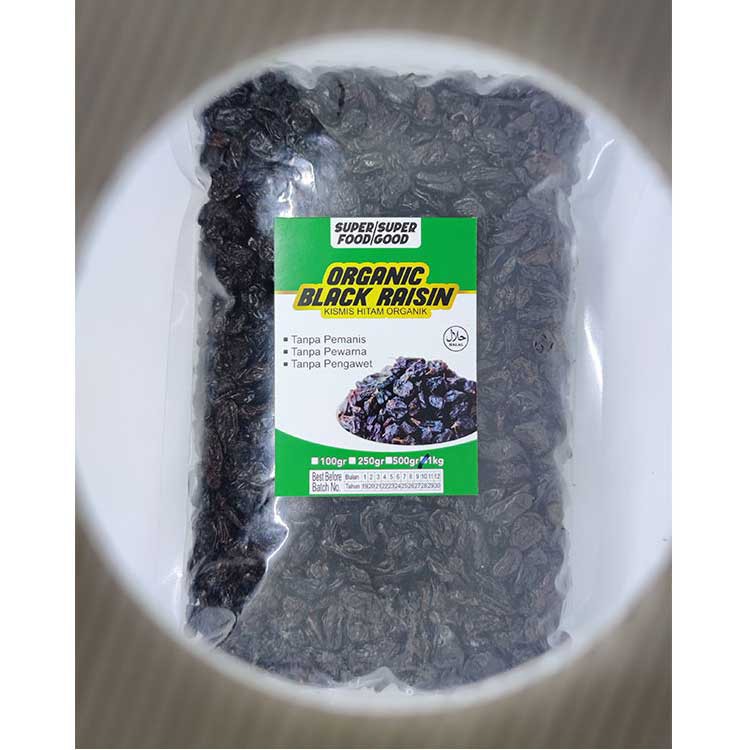 Kismis Hitam Organik 1 Kg - Organic Black Raisin 1Kg Super Premium Quality