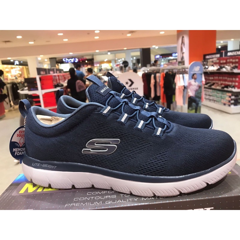 SEPATU SKECHERS PRIA TERBARU ORIGINAL SNEAKER SUMMITS BLACK EMPUK KEREN