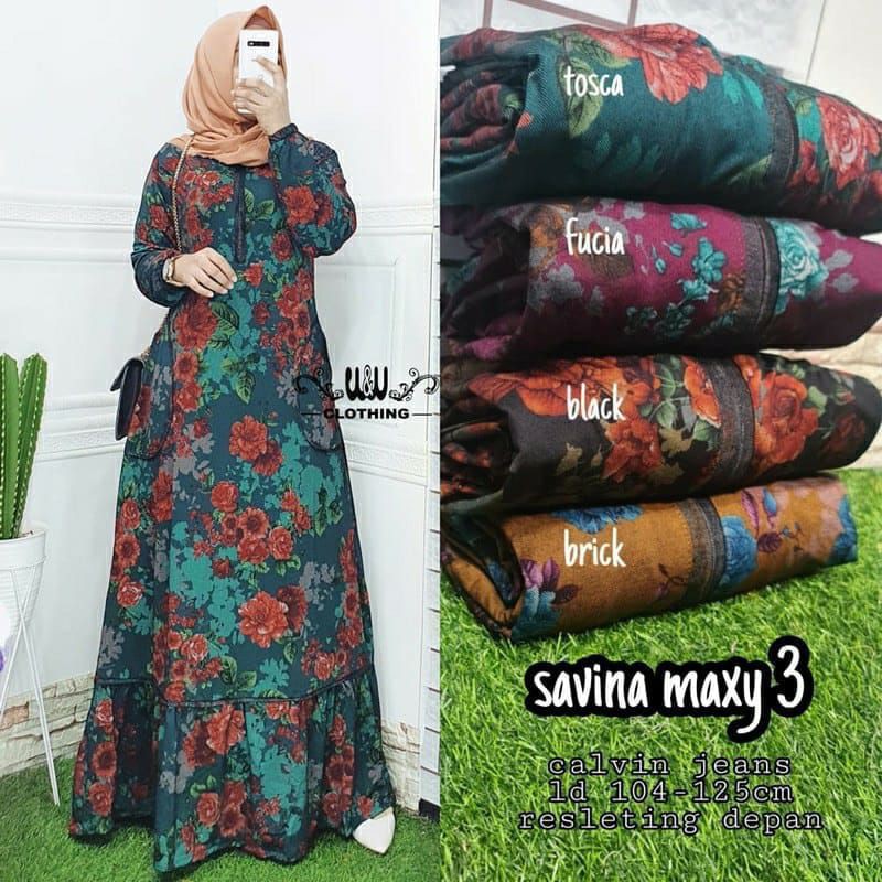 Savina maxy 3/gamis Ori/gamis Calvin jeans/gamis jumbo/gamis ld 104-125/gamis melar