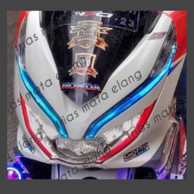 Stiker alis pcx atas biru bawah merah,,,