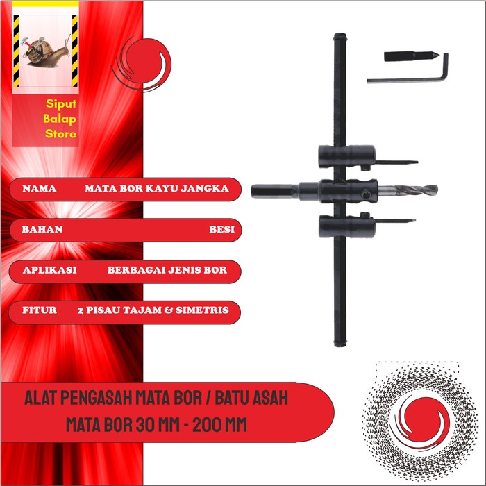 

Mata Bor Kayu Hole Saw Jangka / Adjustable Circle Hole Cutter 30-200Mm
