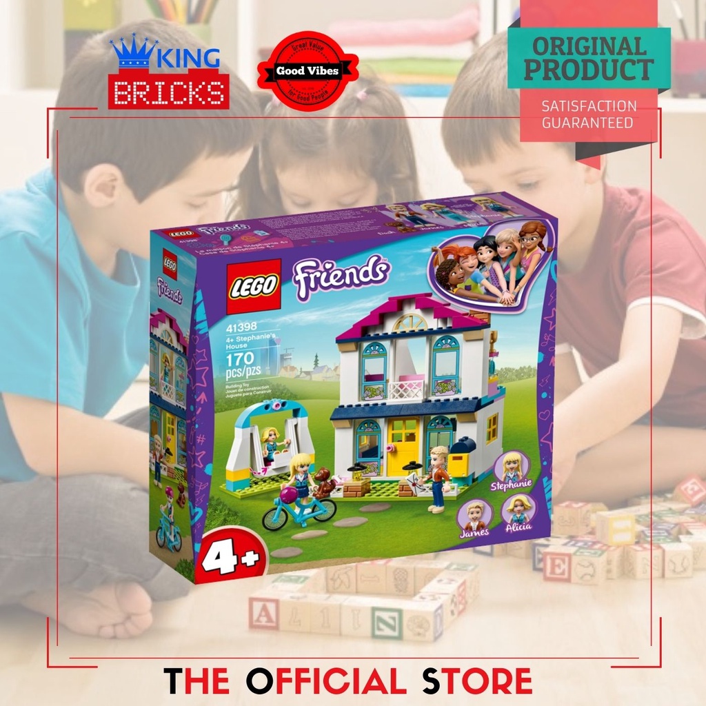 LEGO Original FRIENDS 41398 Stephanie House - Mainan Anak Perempuan Lego Rumah Lego Edukasi Lego