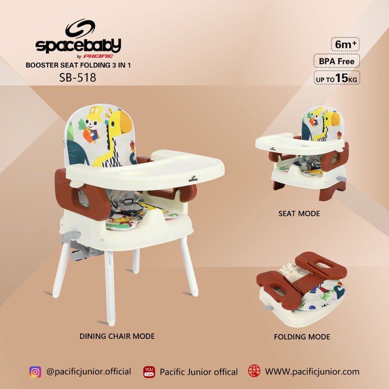 Spacebaby SB - 518 Folding Booster Seat - Kursi makan bayi