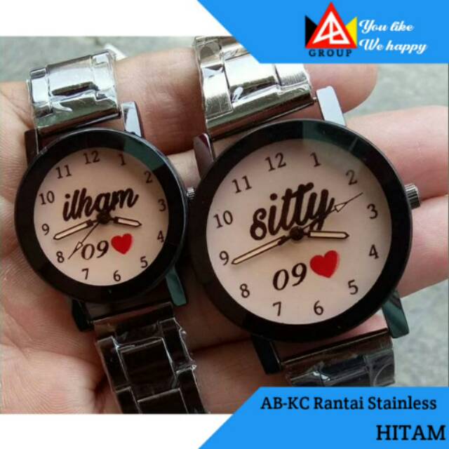 AB | Jam Tangan Custom Desain Nama | Bisa Request Desain Apapun