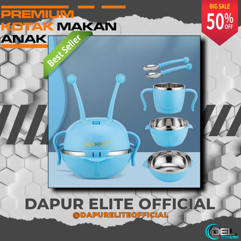 PREMIUM set kotak makan tempat penyimpanan bekal makan makanan anak kotak makan anak tk set tablewar