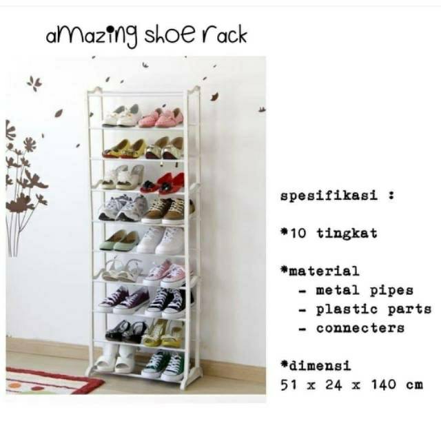 Amazing Shoes Rack 10 Tingkat Rak Sepatu Termurah Shopee Indonesia