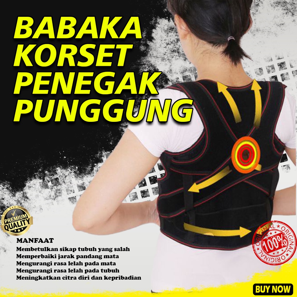 BABAKA KORSET POSTURE CORRECTOR Penegak Punggung Badan Penyangga Punggung Alat Terapi Bahu Pundak Terapi Tulang Belakang Korset Anti Bungkuk Penegak Badan