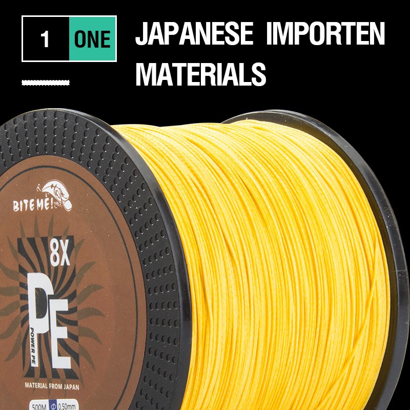 Biteme 8X Senar Pancing Pe Multifilamen 8 Untai 10-120lb Panjang 500m