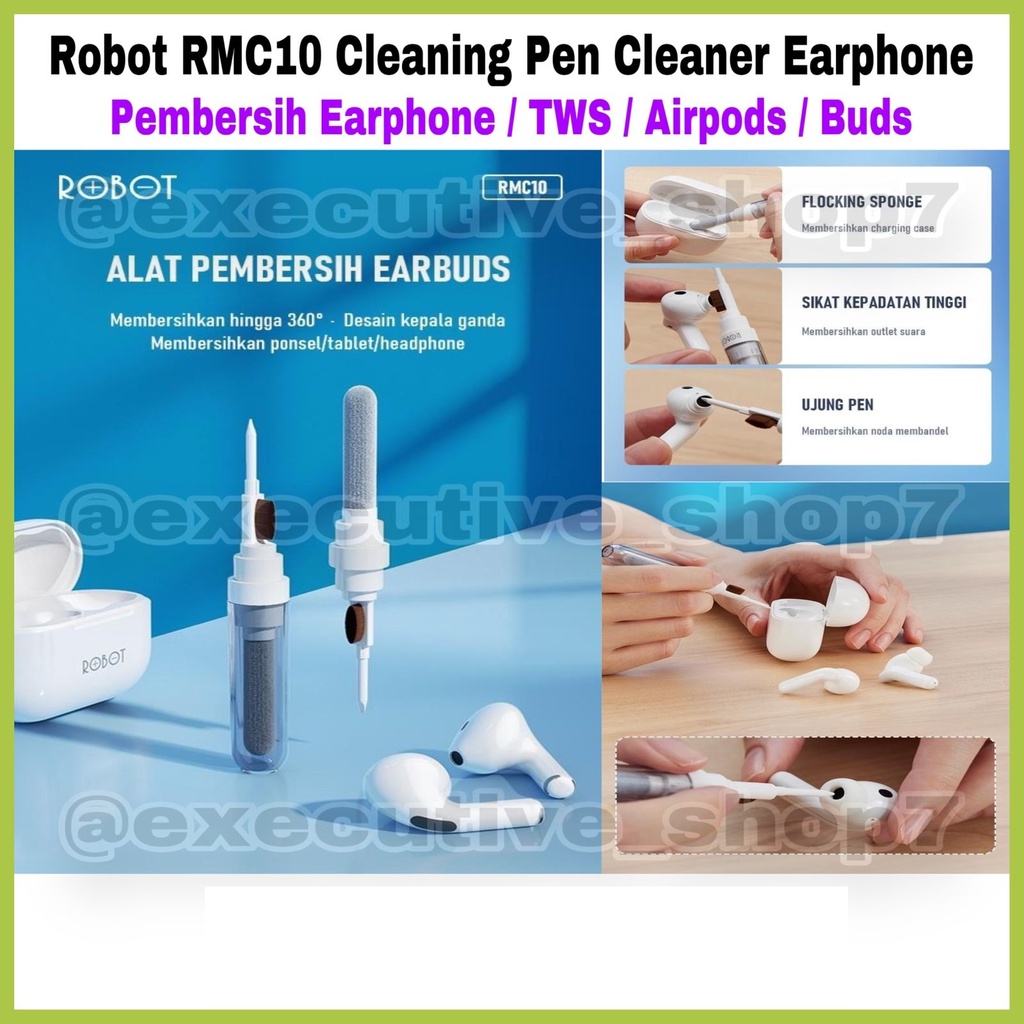 Robot RMC10 Cleaning Pen Cleaner Earphone Pembersih Earphone / TWS / Airpods / Buds