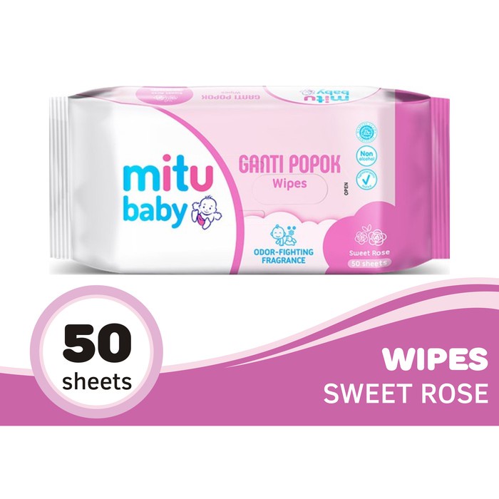 Makassar ! Mitu Baby Ganti Popok Wipes 50 Sheets - Buy 1 Get 1 Free