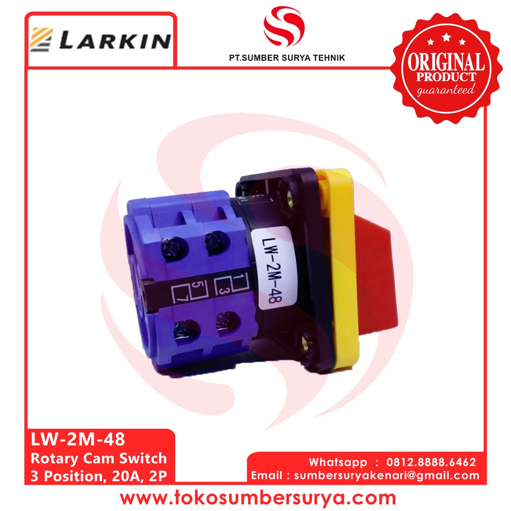 Selector MOA LW-2M-48, Selector AOM, Rotary Cam Switch 2Pole LARKIN
