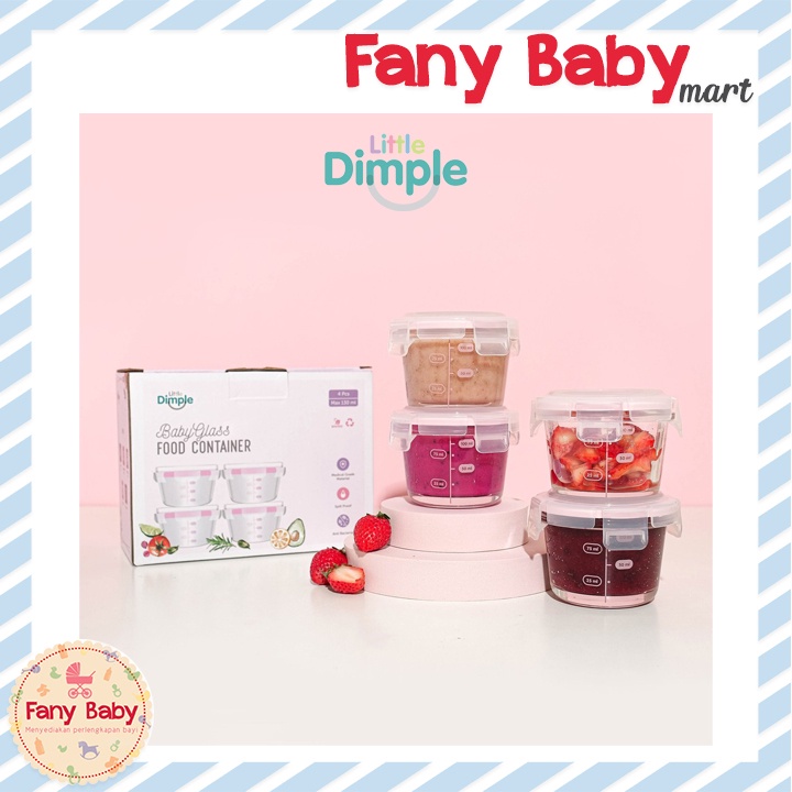 LITTLE DIMPLE MINI ROUND CONTAINER - 4 x 130ML / MFC-820 (PINK )