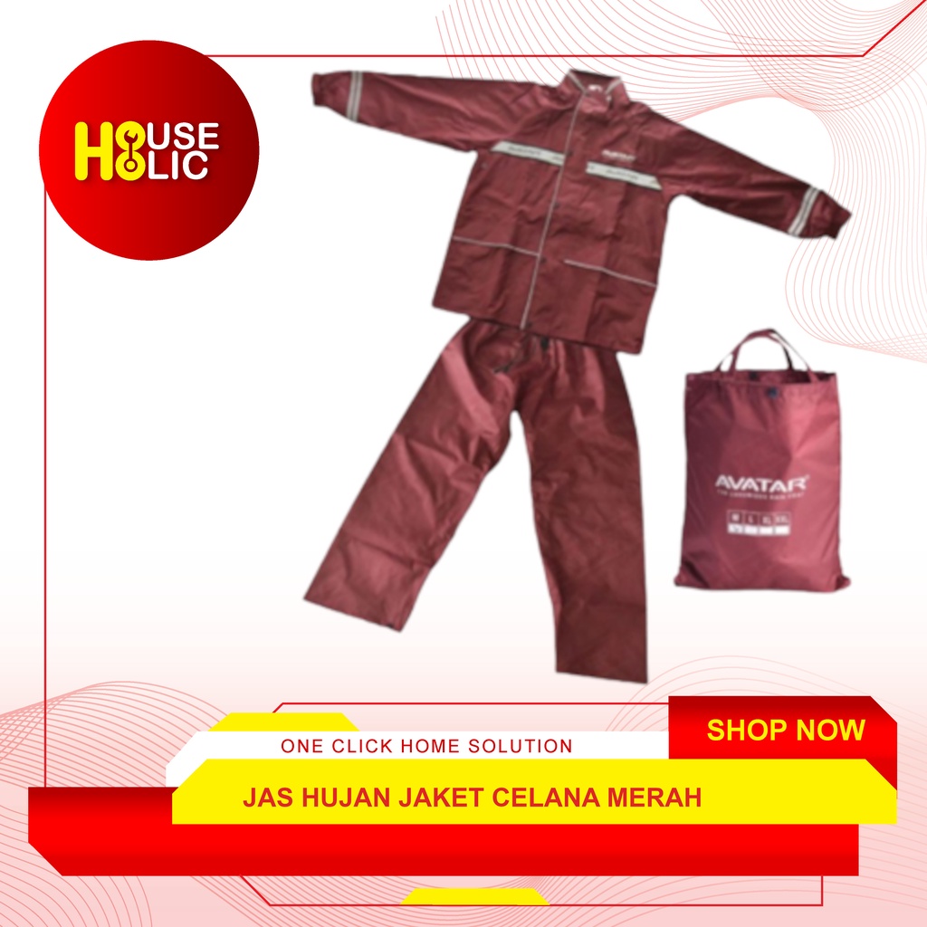 Jas Hujan Jaket Celana + Tas / Mantel Baju Celana Set Bahan Premium