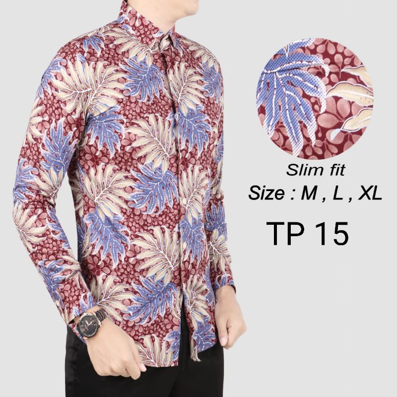 KEMEJA BATIK PRIA SLIM FIT HEM BATIK PRIA SLIMFIT LUIGIBATANI ELEGAN CBL1059