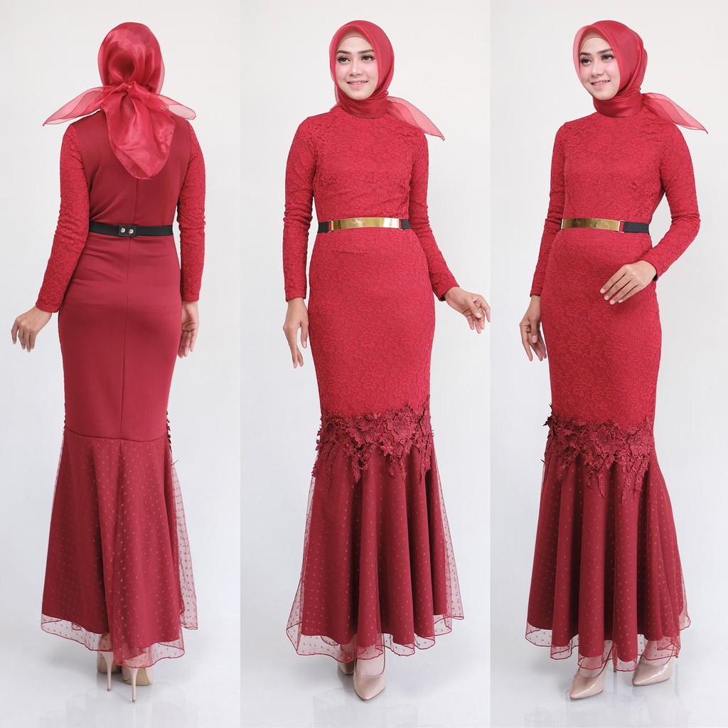 8156# dres maxi muslim wanita/dres wanita terbaru/baju wanita maxi duyung// Fashion Maxi Duyung