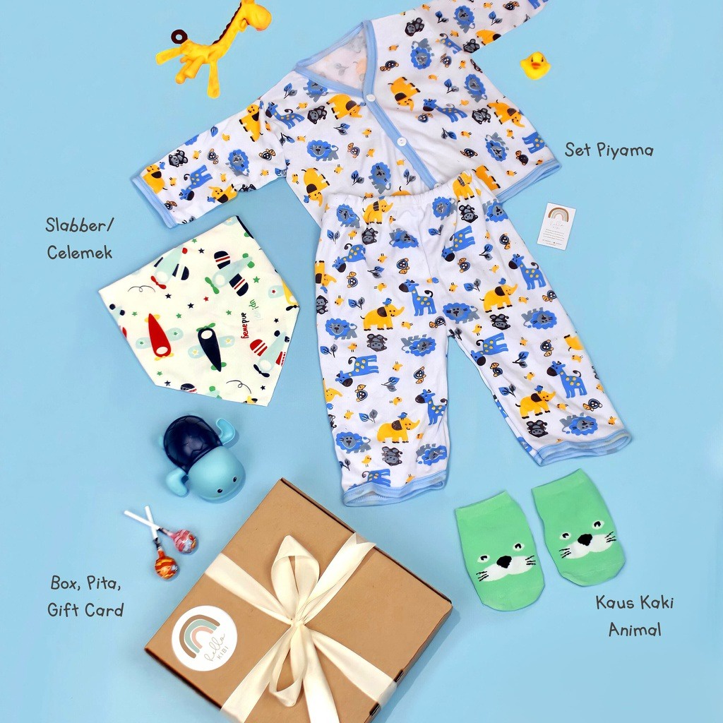 Hellokibi Pajamas Set - Baby Hampers New Born / Kado lahiran / Baby Gift / Kado bayi / Hampers Bayi