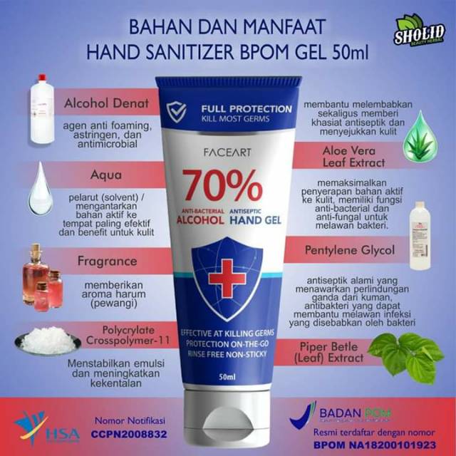 FaceArt hand sanitizer