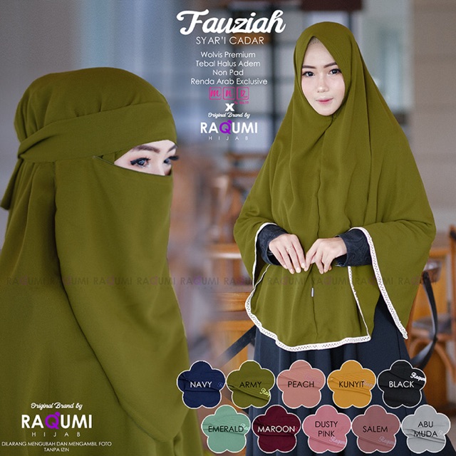 Fauziah syari cadar / hijab syari cadar original by Raqumi x mnv hijab