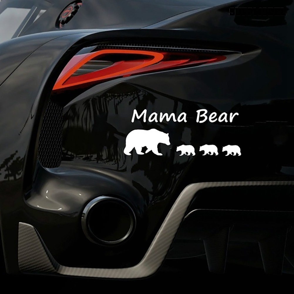 Stiker Tulisan Mama Bear Reflektif Untuk Dekorasi Mobil