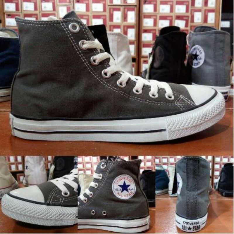 READY GOJEK GRAB TAS SEPATU CONVERSE HIGH GREY ABU SNEAKERS KETS CASUAL JALAN HANGOUT KADO HADIAH CEWEK COWOK