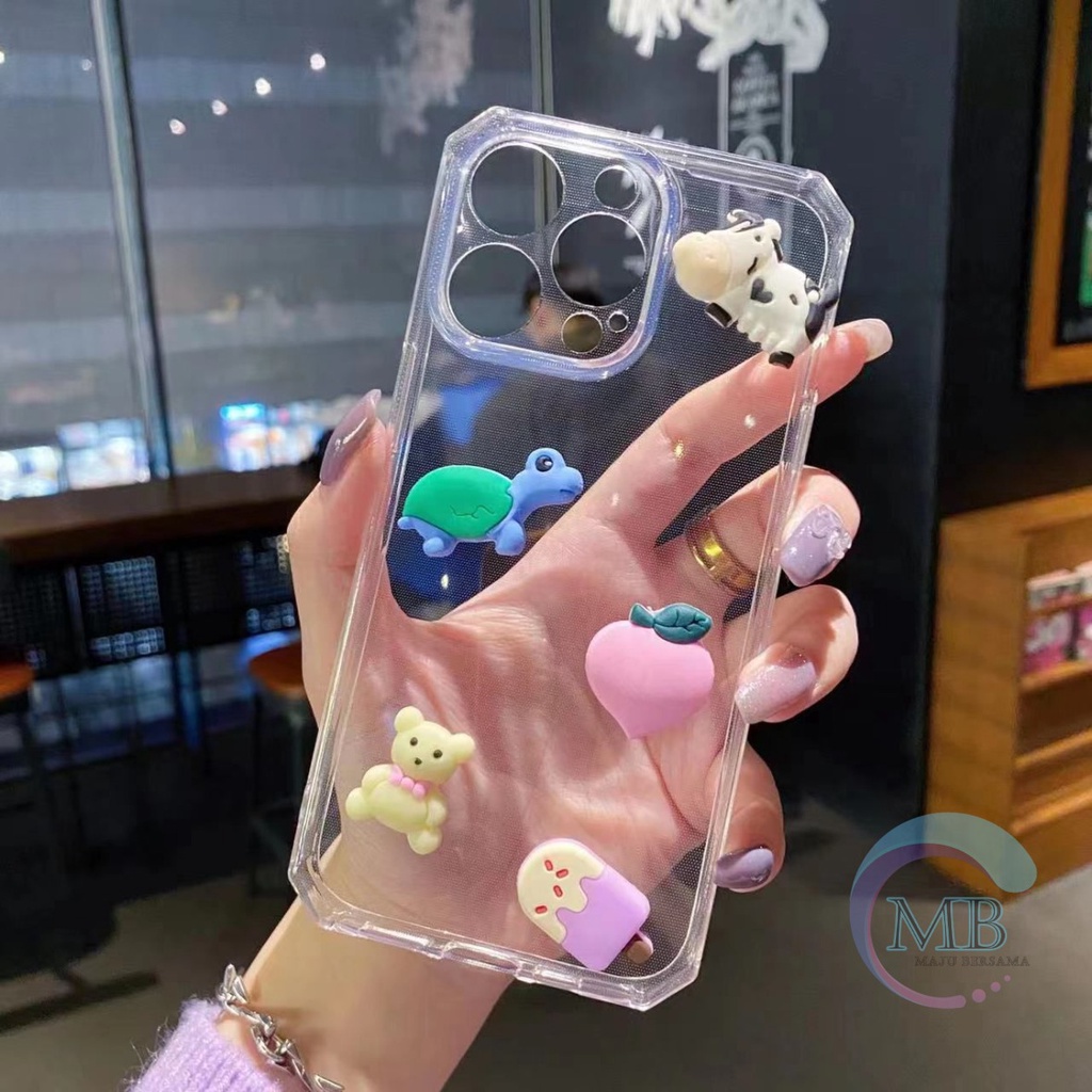 Y022 CLEAR CASE SOFTCASE CLEAR JELLY KARAKTER 3D CUTE REALME C1 C2 2 PRO 5 5I C3 C11 C12 C15 C25 NARZO 30A C17 7I C21 MB2621