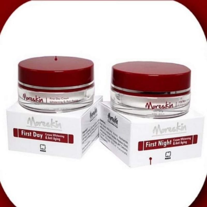 MORESKIN CREAM DAY AND NIGHT Cream Siang Malam Herbal NASA Moreskin Original Cream Pemutih Cream Pen