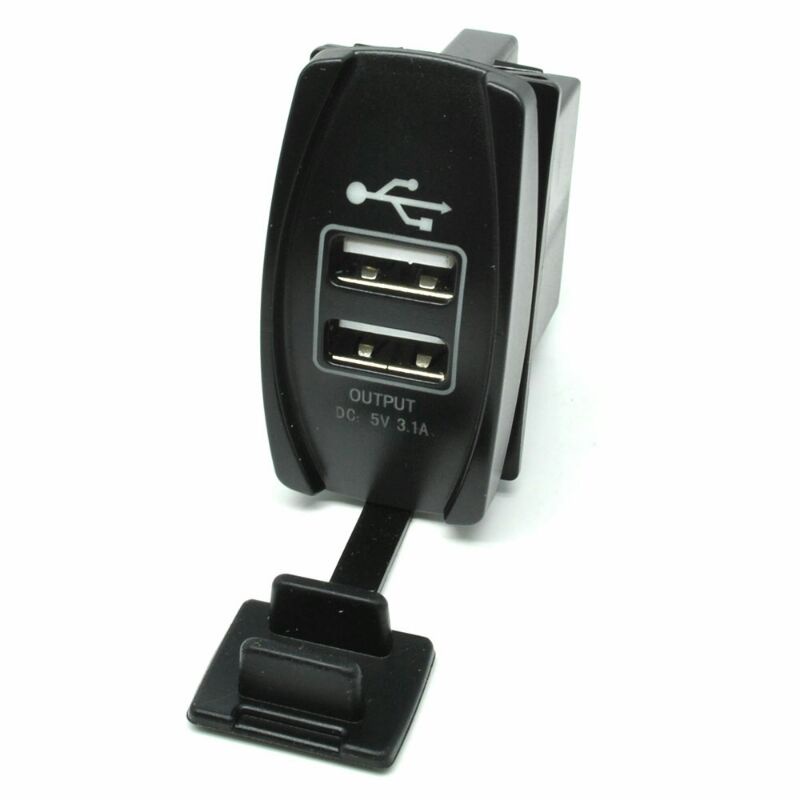 YCCPAUTO USB Charger Motor 2 Port DC 12-24V -CJ-L040 - Black