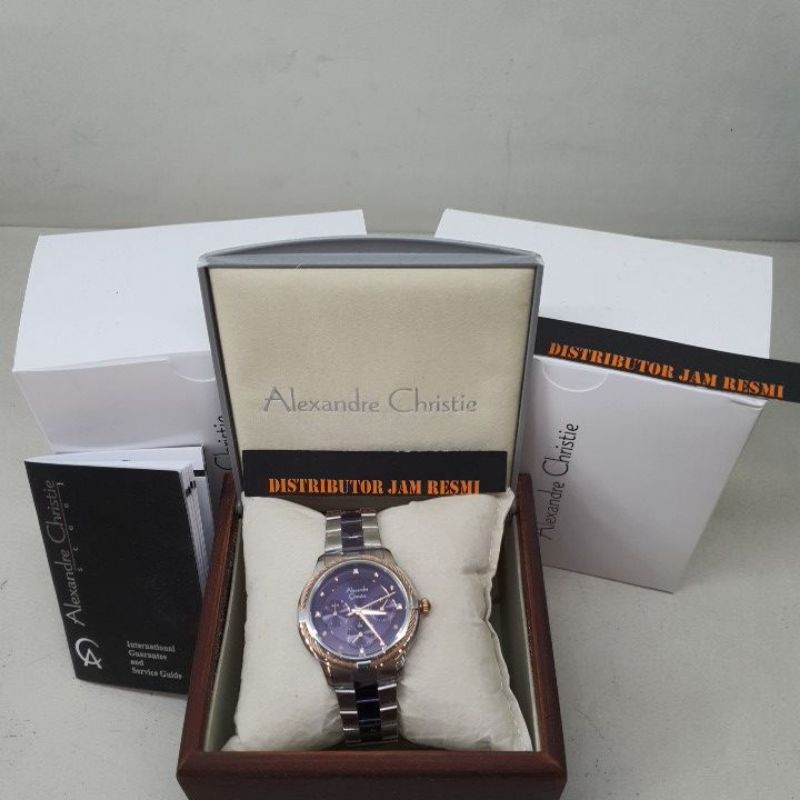 Jam Tangan Wanita Alexandre Christie AC2844BF AC 2844 BF AC2844 BF AC 2844BF Silver purple Stainless