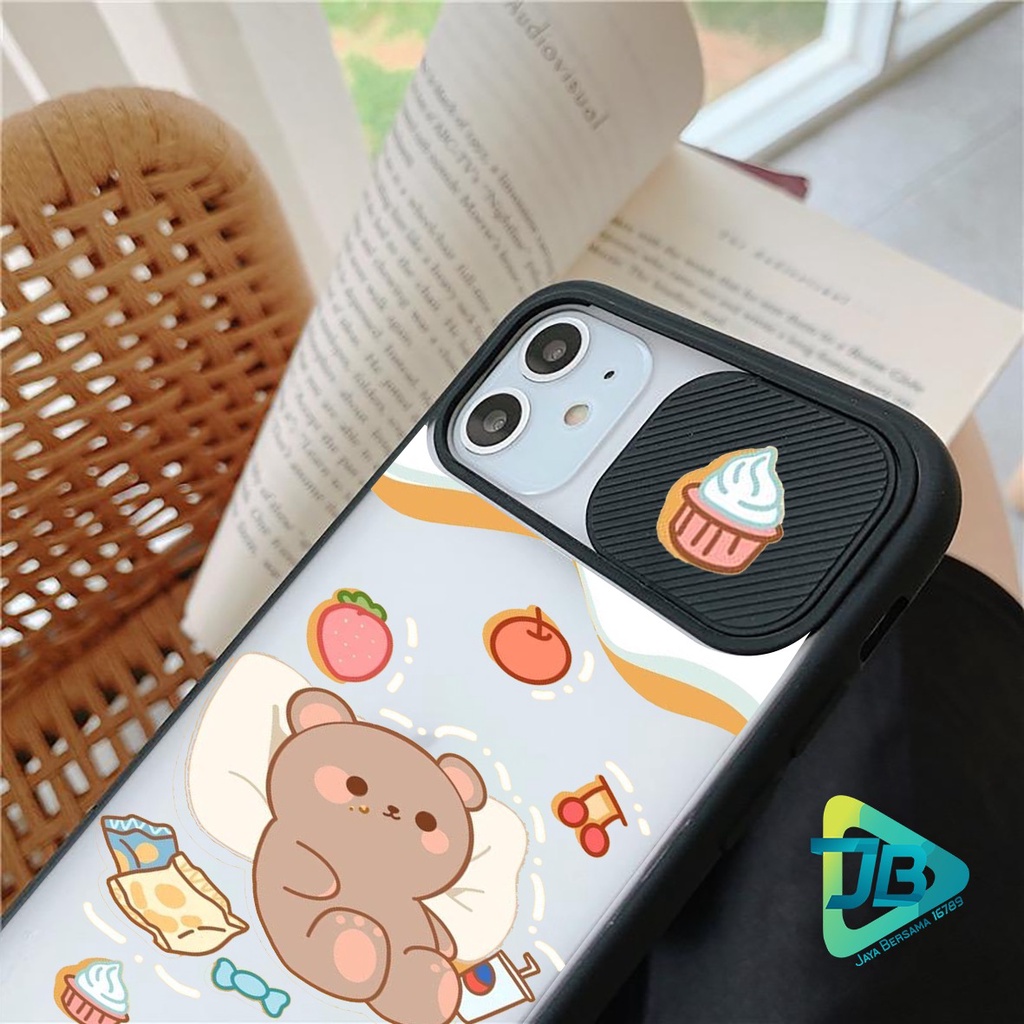 SOFTCASE SLIDE KAMERA BEAR OPPO VIVO SAMSUNG XIAOMI REALME IPHONE ALL TYPE JB4950