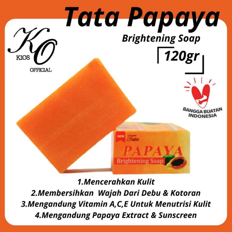 Sabun Batang Pembersih Wajah/Muka Papaya Brightening Soap 120gr by TATA