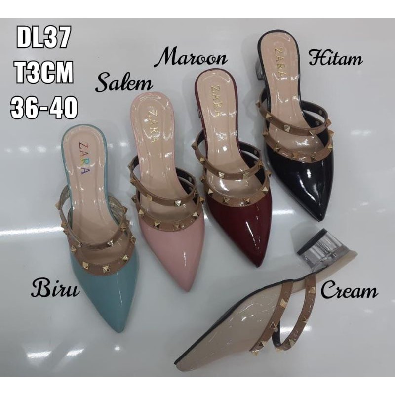 Sandal Sepatu Wanita Hak Kaca T3cm