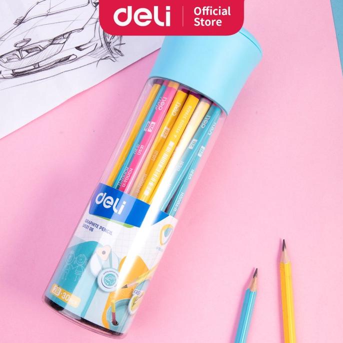 

[COD] Deli EU53100 Graphite Pencil 2B / Pensil 2B isi 12 Pcs TERBARU Kode 53