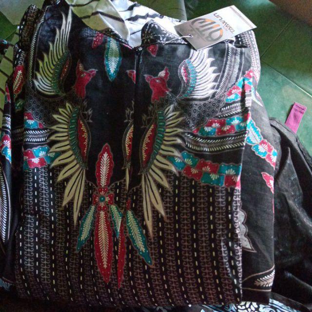 Gamis Batik Syari Klok Lebar Big Size Jumbo Size Fit Xxl Ld 115 Hitam Putih Longdress Batik Casual