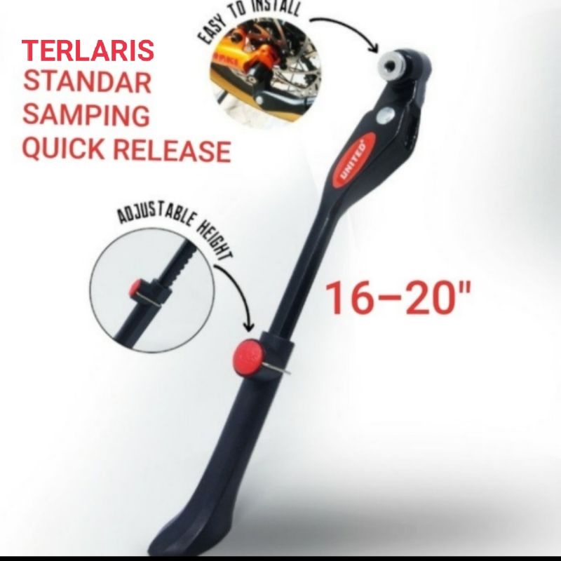 Standar Samping Sepeda Lipat QR Adjustable United KXY-1342/Standar SampingQuick Release Sepeda Lipat