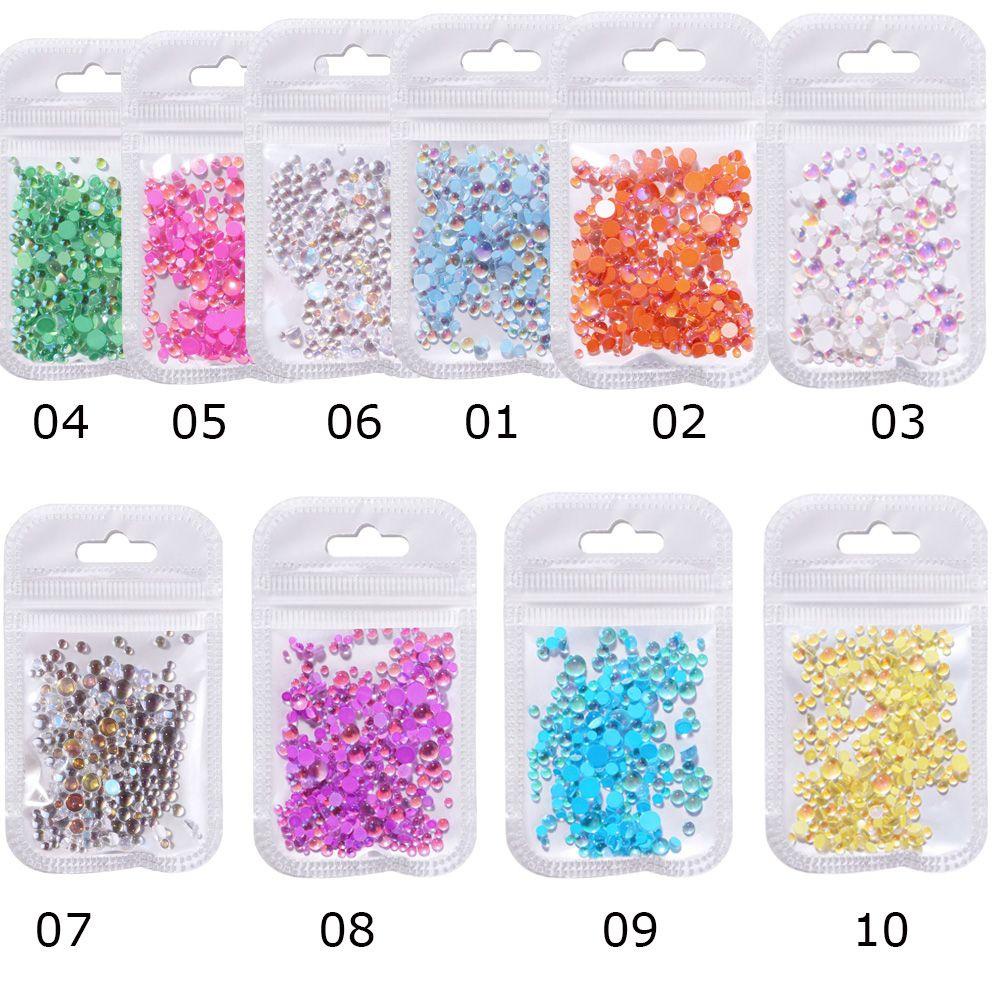 R-flower 300Pcs/Bag Kuku Rhinestones Permata Art Strass Nail Stone Ukuran Campur Symphony