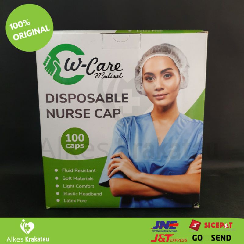 Jual Nurse Cap W-Care / Hairnet / Penutup Kepala Topi Tutup Perawat Isi ...