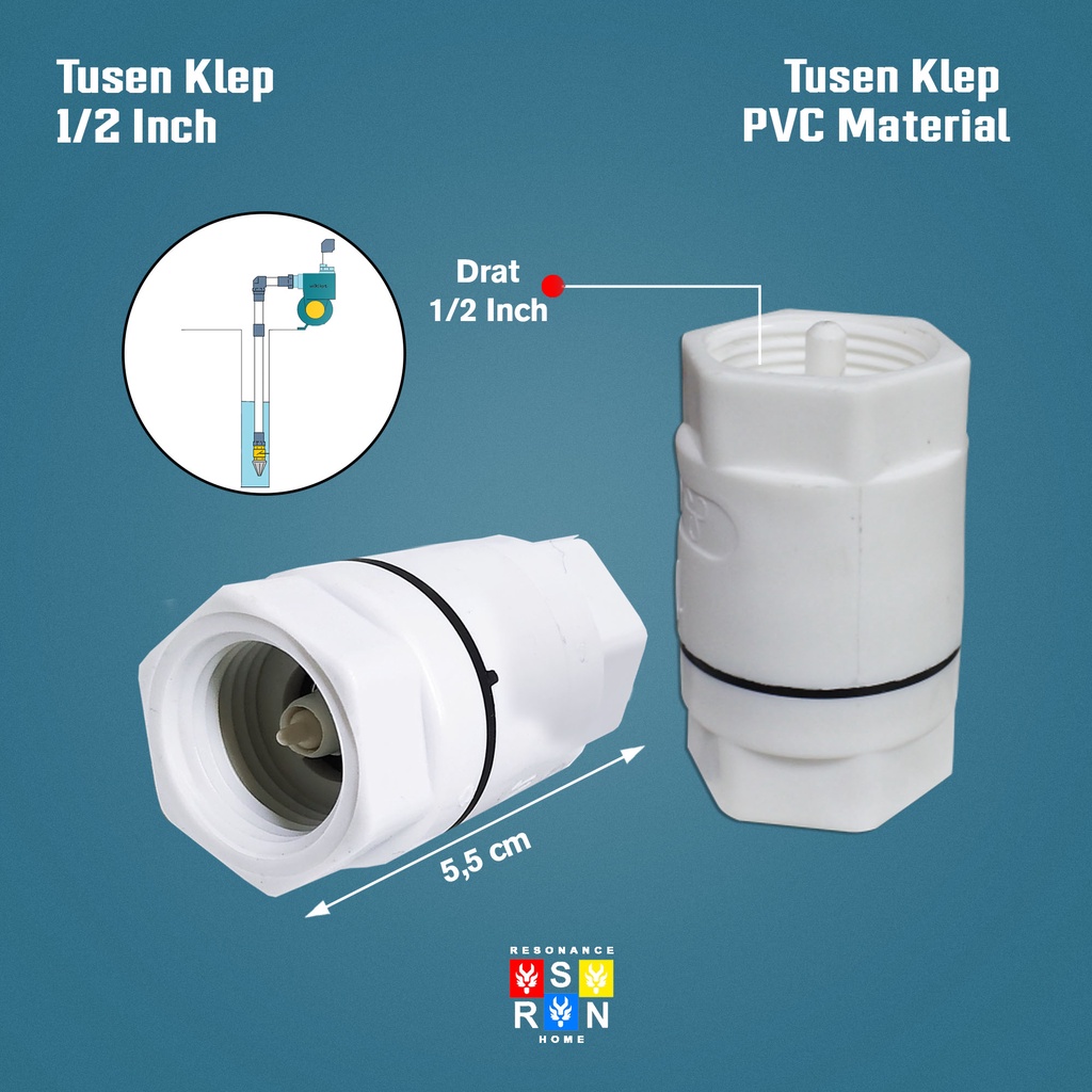 Tusen Klep PVC Ukuran 1/2 Inch / Klep Resonance Home