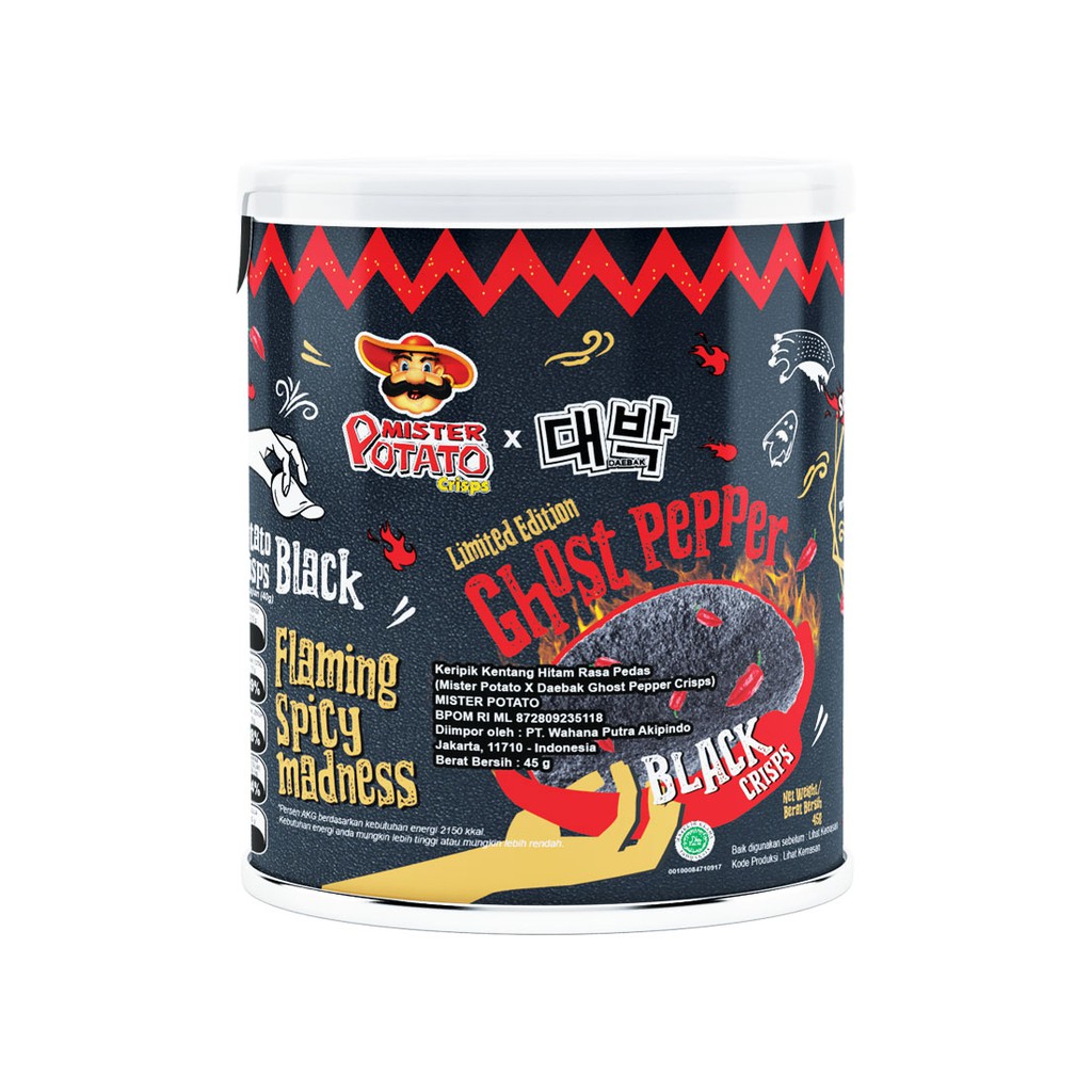 

Mister Potato Ghost Pepper Black Chips Limited Edition - Keripik