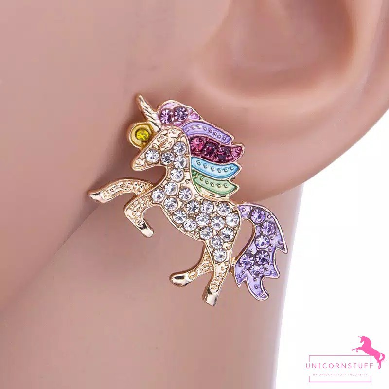 Anting Anting Unicorn Diamond Anak Perempuan Kado Anak Cewek Big Size