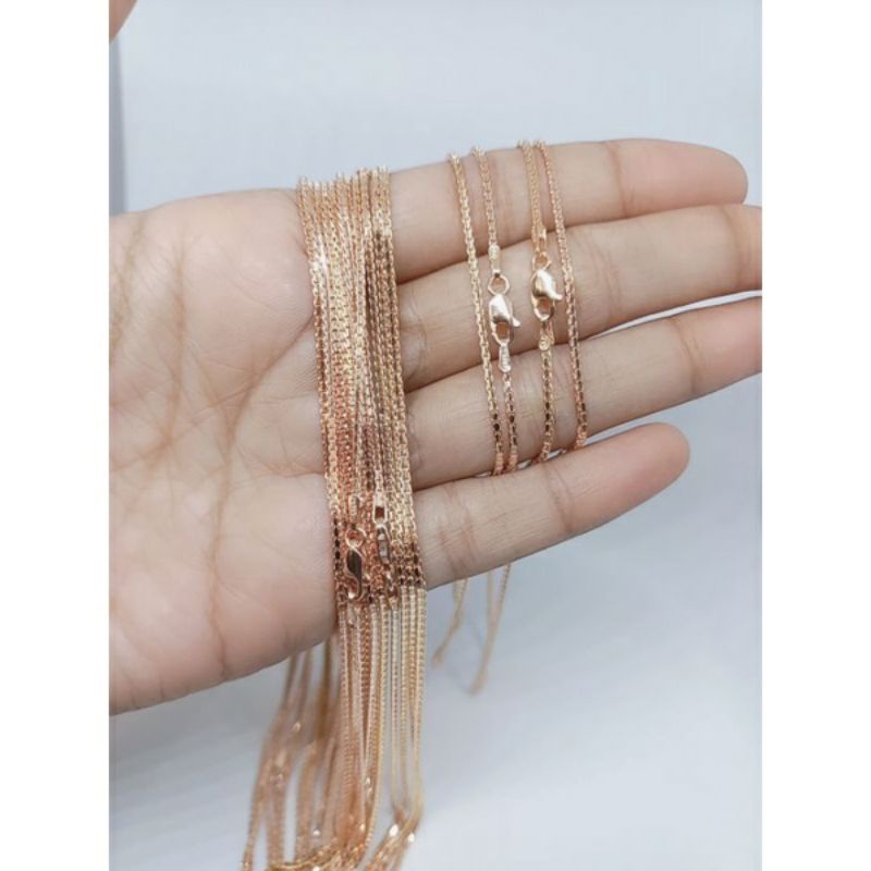 Kalung perak925 rose gold & gold lapis emas