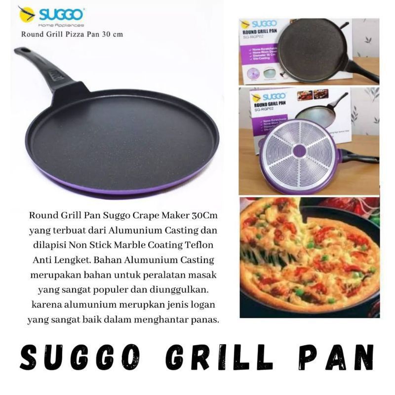 M1 Melind Store Teflon Pizza Anti Lengket Pekanbaru / Panci Panggangan Pizza Suggo Round / Grill Pan