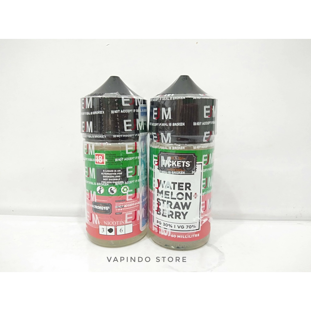 EJM TICKETS WATERMELON STRAWBERRY 60ML 3MG BY E JUICE MURAH