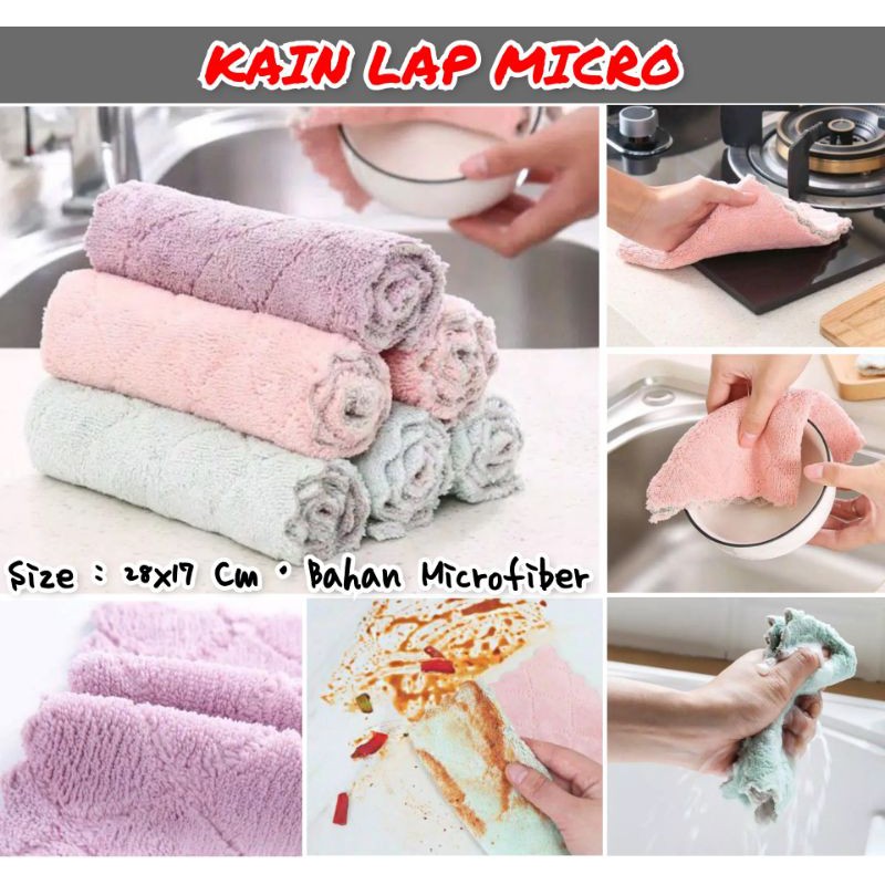 Lap Tangan Lap Anti Minyak Serbet Dapur Micro Fiber