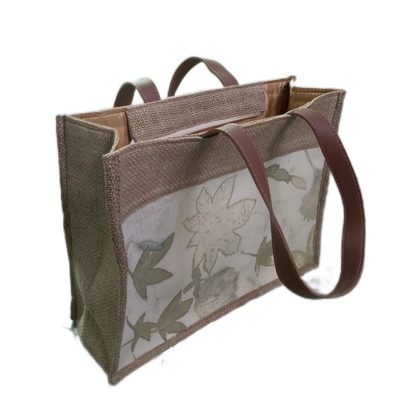 Tas Goni Kulit Sintetis Wanita Kanvas Ecoprint