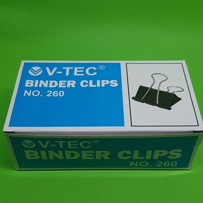 

Vtec - Binder Klip 260 - Penjepit Jepitan Hitam Kertas 260