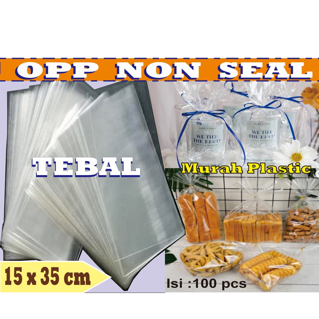 Plastik OPP TEBAL TANPA LEM/SEAL 15 x 35