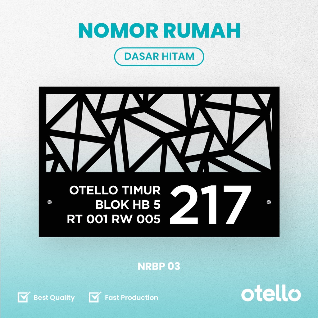 Custom Nomor Rumah Akrilik Laser Bolong + UV | Papan Alamat Acrylic 03 Nama Jalan Angka Nomer Rumah