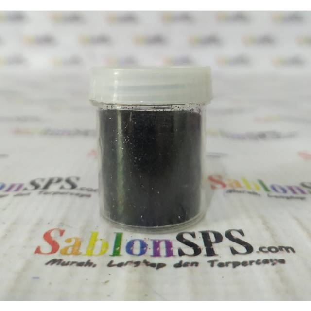 BUBUK GLITER HITAM BLACK GLITTER POWDER 8gr CUP MEDIUM